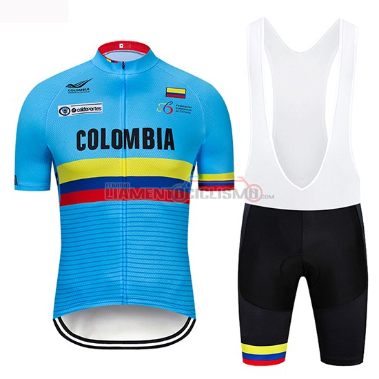 Abbigliamento Ciclismo Colombia Manica Corta 2019 Blu